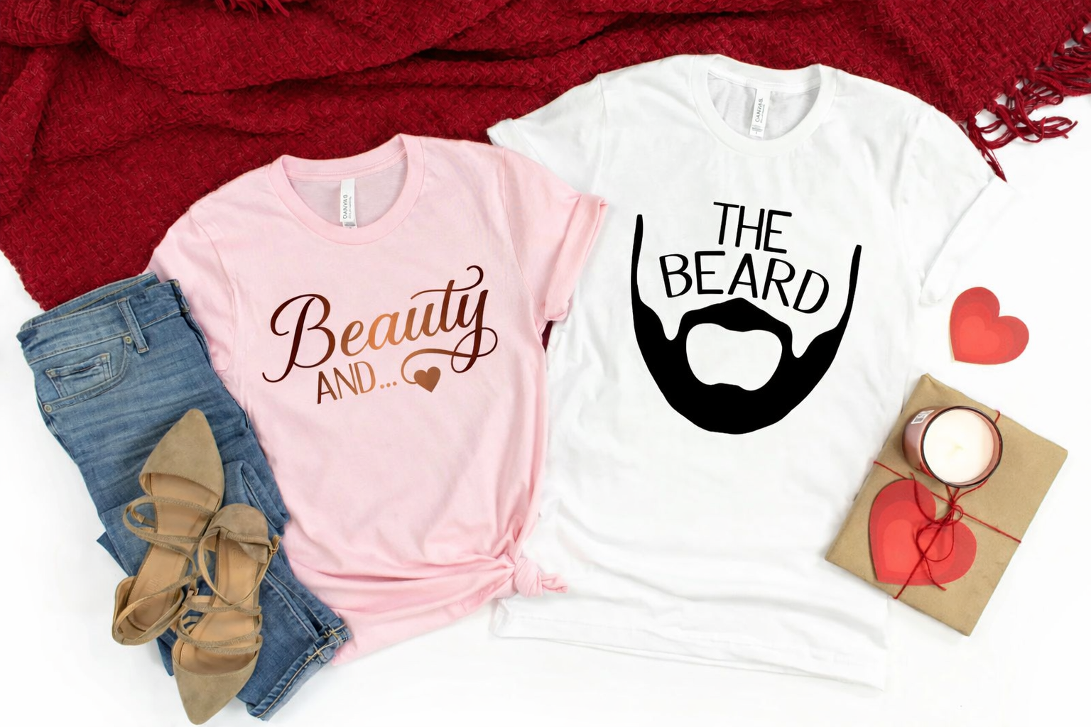 Valentine Special Couple T-Shirts | Beauty & The Beard Combo