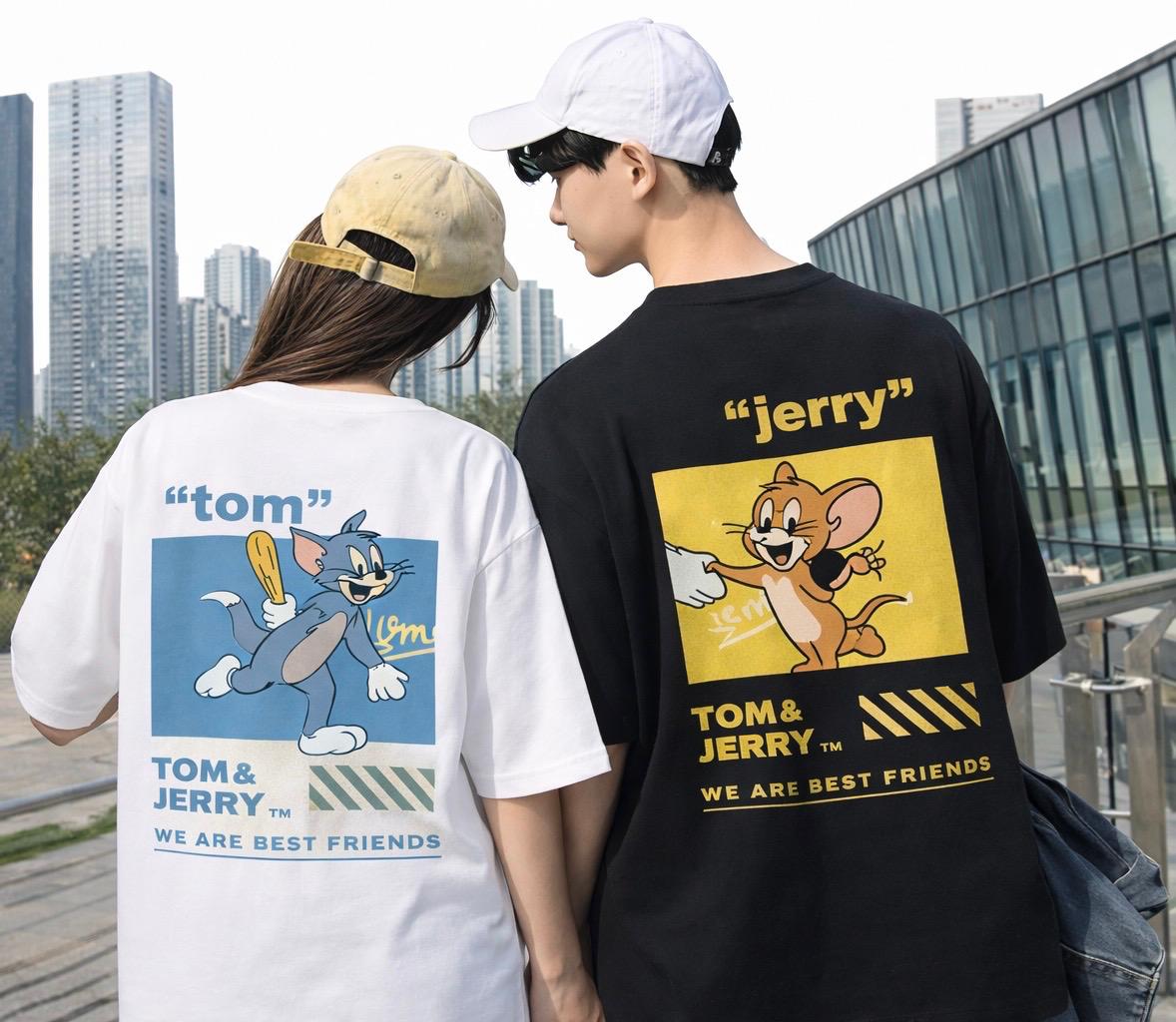 Tom & Jerry Best Friends Couple Oversized T-Shirt Combo💕