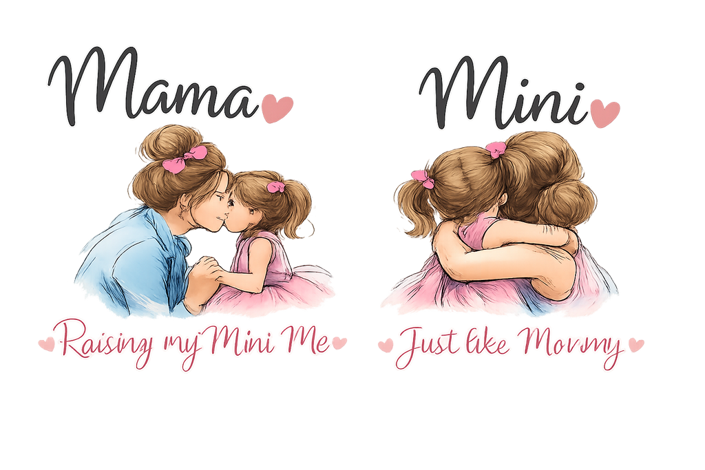 Mom& Mini Matching T-Shirt Design PNG