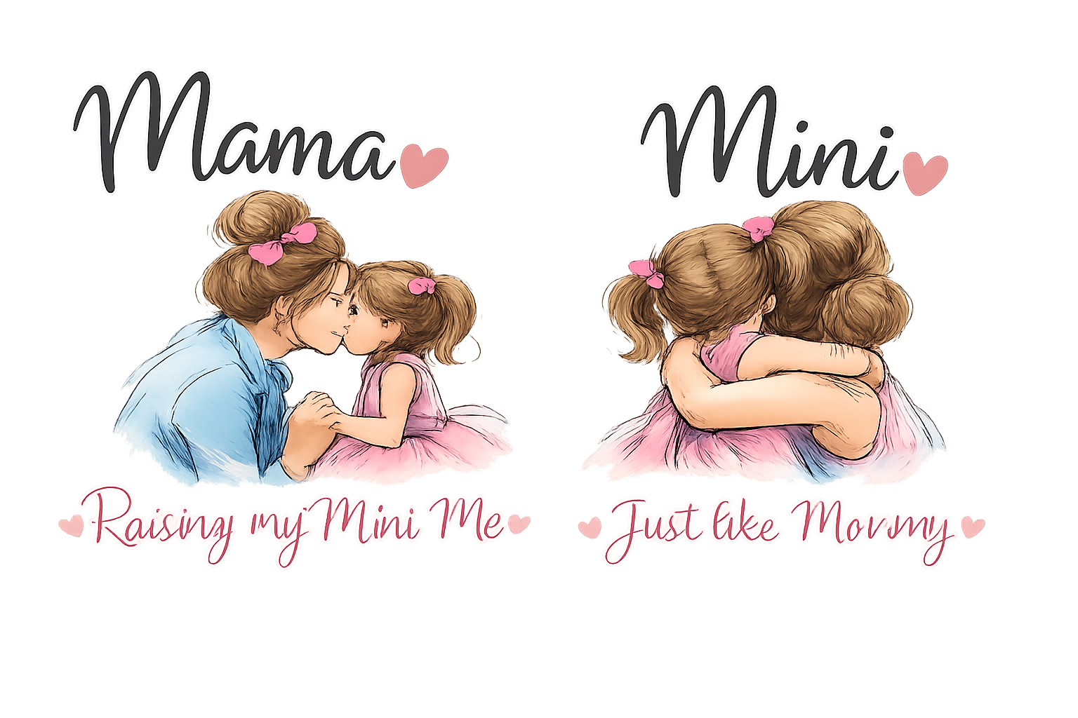 Mom& Mini Matching T-Shirt Design PNG